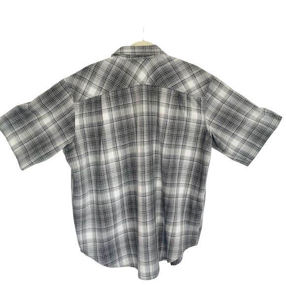 Orvis Black White Plaid Mens XXL Short Sleeve Button Down Shirt Camping Fishing - Picture 2 of 8